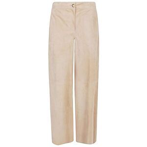 VIA MASINI 80 Women's Wide Leg Suede Pants Women Beige